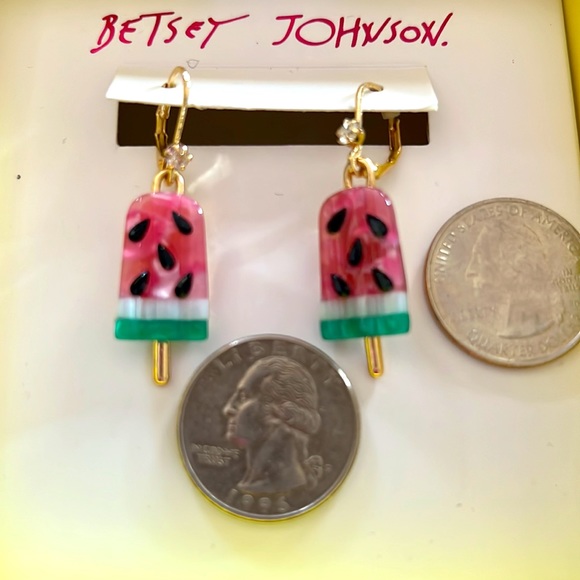 NEW BETSEY JOHNSON WATERMELON STATE POPSICLE DANGLE EARRINGS - Picture 10 of 11